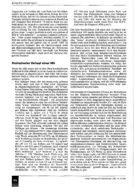 Vorschauseite 4: Diagnose und Therapie der malignen Hyperthermie