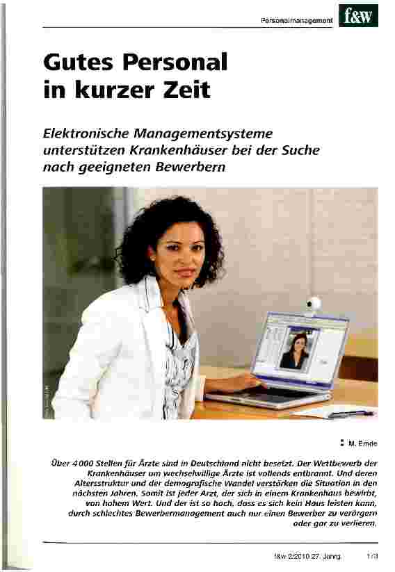 Vorschauseite 1: Gutes Personal in kurzer Zeit