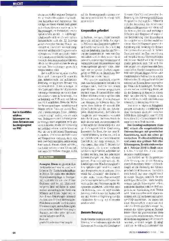 Vorschauseite 2: Neue Gesetze ausschöpfenSchwangerschaftskonflikt-und Gendiagnostikgesetz I Teil 1