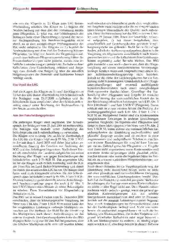 Vorschauseite 2: Rechtsschulz gegen Schiedsstellenentscheidun-gen innerhalb der Pflegeversicherung