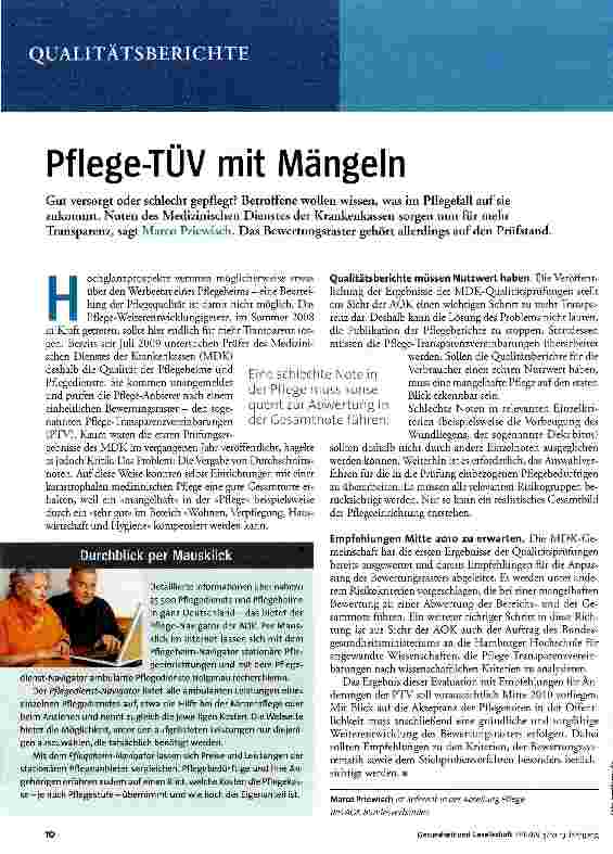 Vorschauseite 1: Pflege-TÜV mit Mängeln