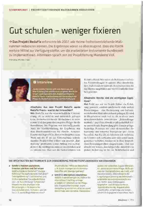 Vorschauseite 1: Gut schulen - weniger fixieren