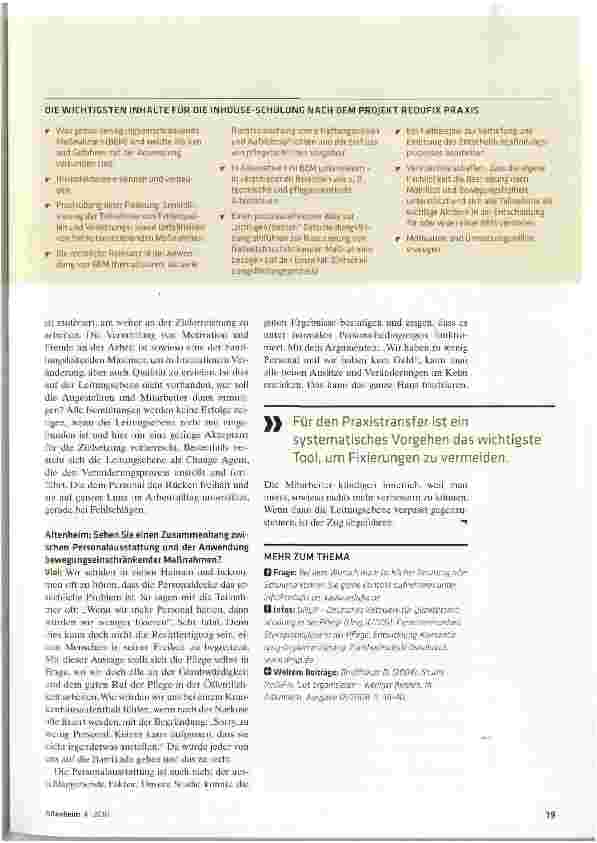 Vorschauseite 4: Gut schulen - weniger fixieren