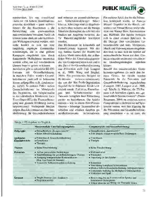 Vorschauseite 2: Entertainment-Education als Strategie für die Prävention und Gesundheitsförderung
