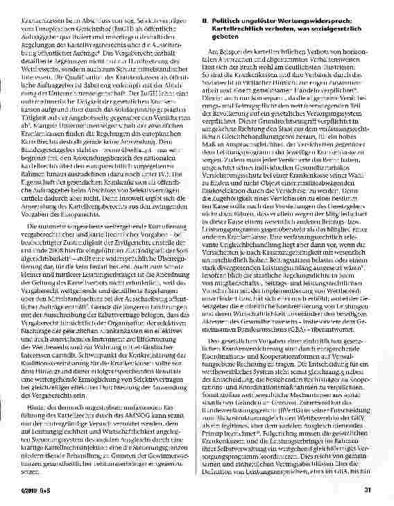 Vorschauseite 2: Kartellrechtsinjektionen im Schatten der Arzneimittelreform Kartellrechtlich verboten, was sozialrechtlich geboten?