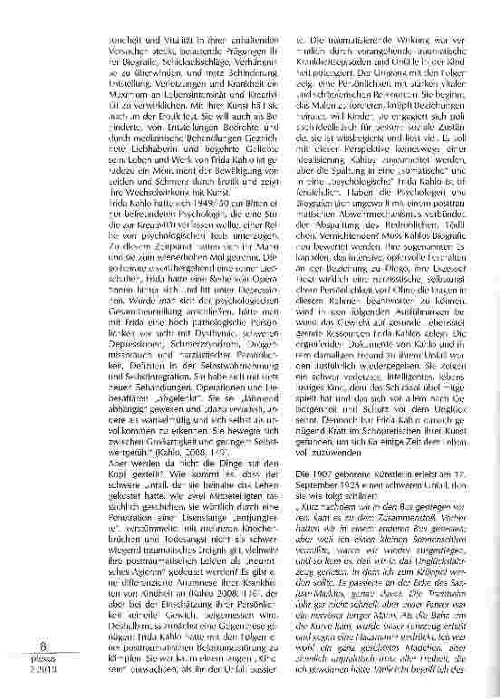 Vorschauseite 5: VERKÖRPERUNG IM SCHÖNEN - LEBEN UND WERK FRIDA KAHLOS ALS HERAUSFORDERUNG FÜR DIESCHMERZTHERAPIE