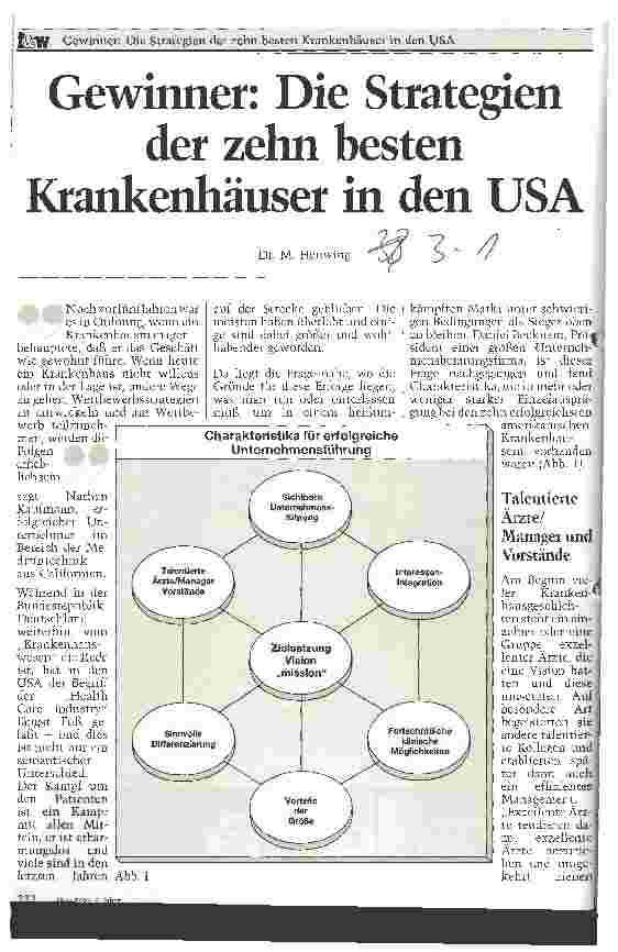 Vorschauseite 1: Gewinner: Die Strategien der zehn besten Krankenhäuser in den USA