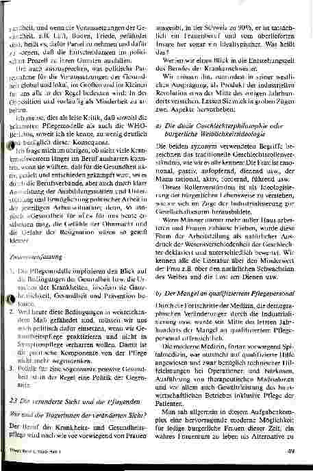 Vorschauseite 3: Die veränderte Sicht in der Krankenpflege oder ethisch-politische Überlegungen im Hinblick auf das 21. Jahrhundert