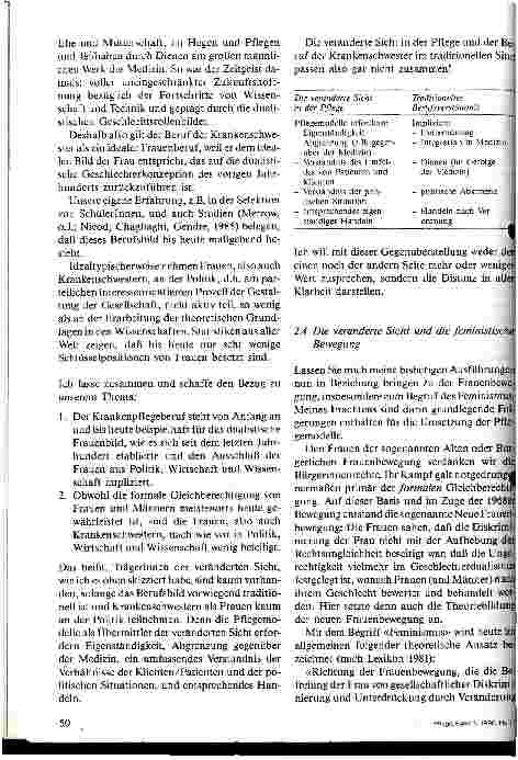 Vorschauseite 4: Die veränderte Sicht in der Krankenpflege oder ethisch-politische Überlegungen im Hinblick auf das 21. Jahrhundert