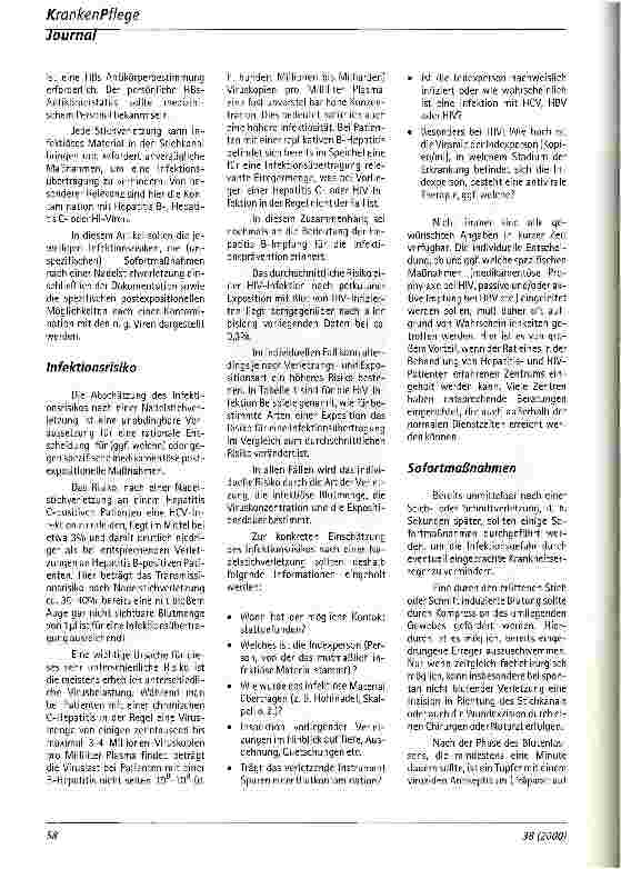 Vorschauseite 2: Vorgehen nach Nadelstichverletzungen in Praxis und Klinik