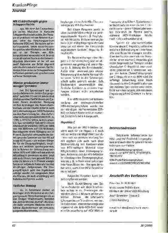 Vorschauseite 6: Vorgehen nach Nadelstichverletzungen in Praxis und Klinik