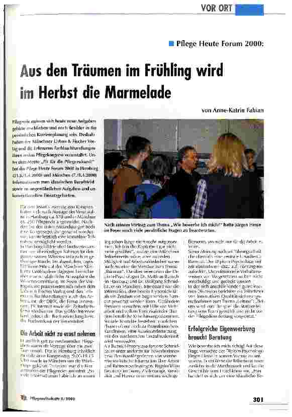 Vorschauseite 1: Aus den Träumen im Frühling wird im Herbst die Marmelade Pflege Heute Forum 2000