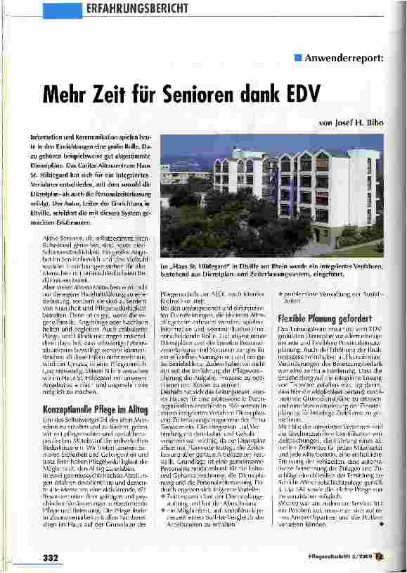Vorschauseite 1: Mehr Zeit für Senioren dank EDV