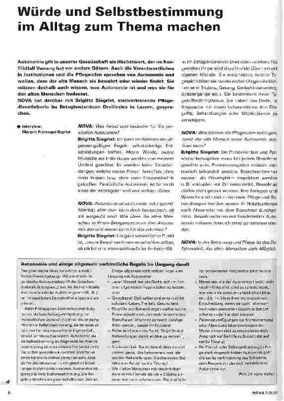 Vorschauseite 1: Würde und Selbstbestimmung im Alltag zum Thema machen