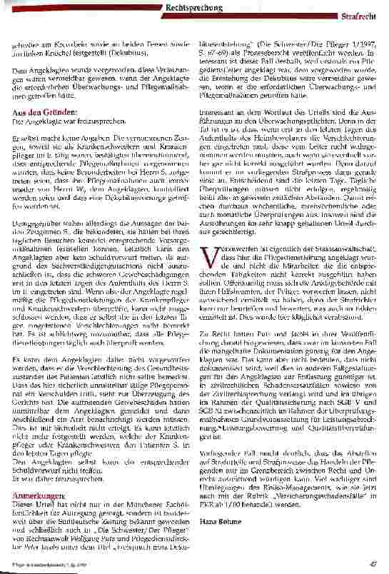 Vorschauseite 2: Zum Kausalitätsnachweis in der Führungsverantwortung bei mangelhafter Dekubitusprophylaxe