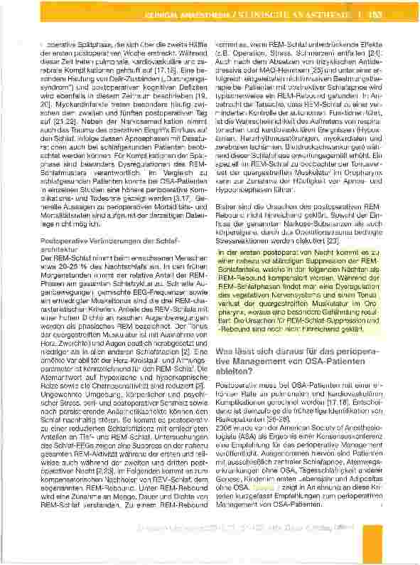 Vorschauseite 3: Obstruktive Schlafapnoe - ein unterschätzter Risikofaktor der perioperativen Phase