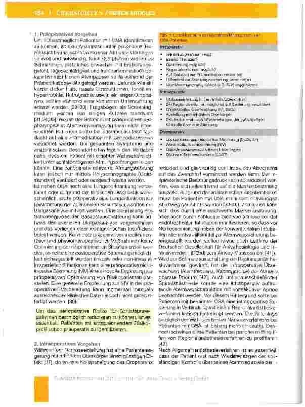 Vorschauseite 4: Obstruktive Schlafapnoe - ein unterschätzter Risikofaktor der perioperativen Phase