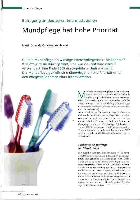 Vorschauseite 1: Mundpflege hat hohe Priorität