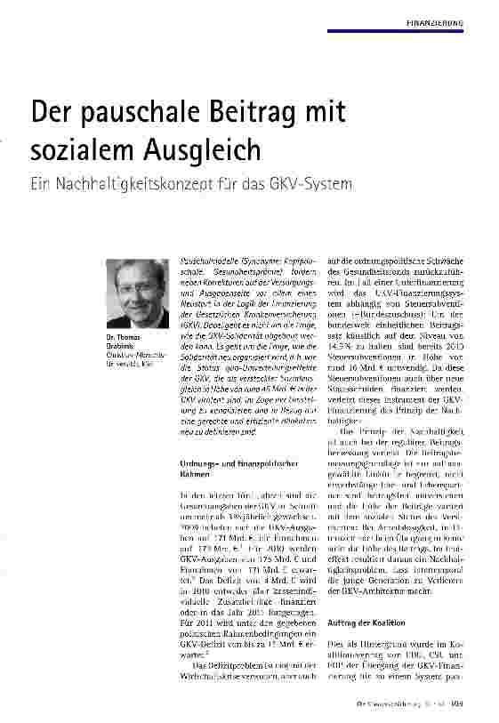 Vorschauseite 1: Der pauschale Beitrag mit sozialem Ausgleich