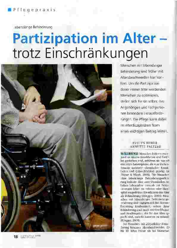 Vorschauseite 1: Partizipation im Alter - trotz Einschränkungen