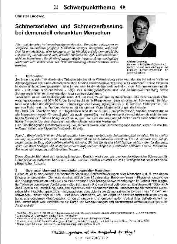 Vorschauseite 1: Schmerzerleben und Schmerzerfassung bei demenziell erkrankten Menschen
