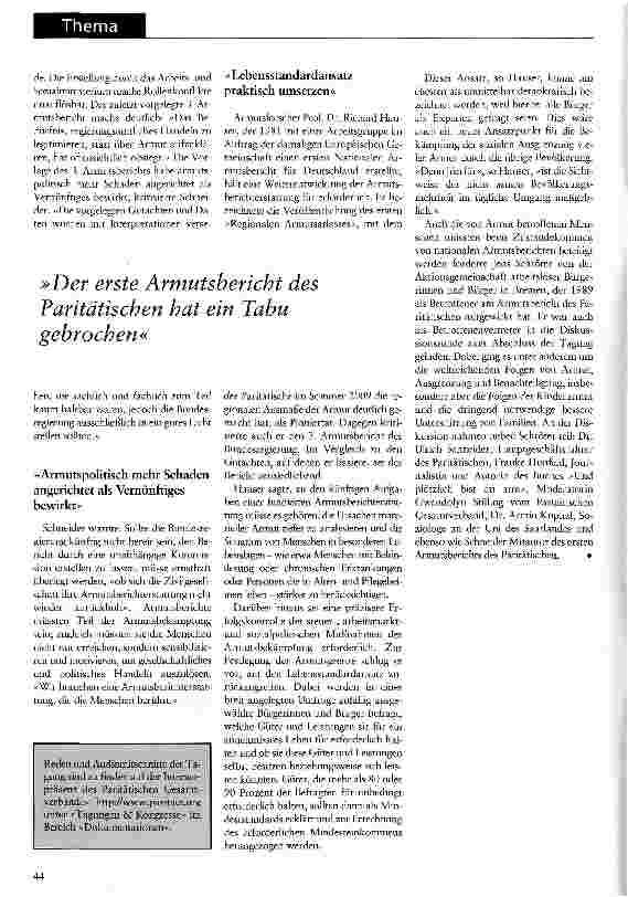 Vorschauseite 2: Zwanzig Jahre Armutsberichterstattung in Deutschland