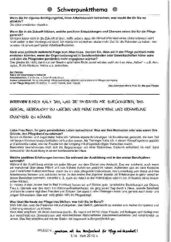 Vorschauseite 6: Was hält mich in der Pflege?Interviews mit Berufsangehörigen