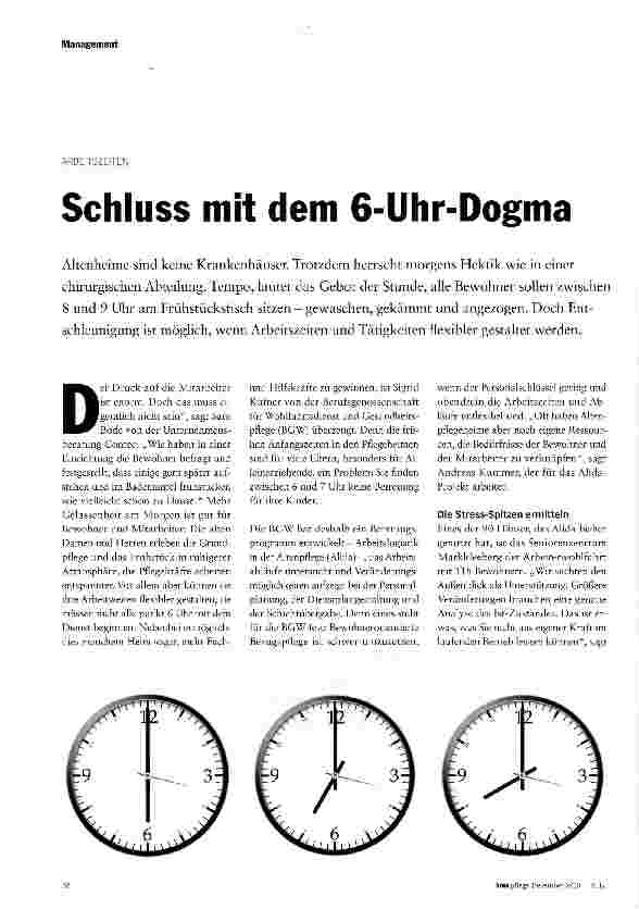 Vorschauseite 1: Schluss mit dem 6-Uhr-Dogma