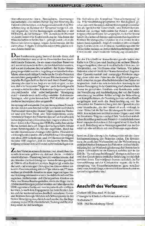 Vorschauseite 2: Chirurgie und Stoma-Therapie als Verbund Konzeptentwicklung in der DDR