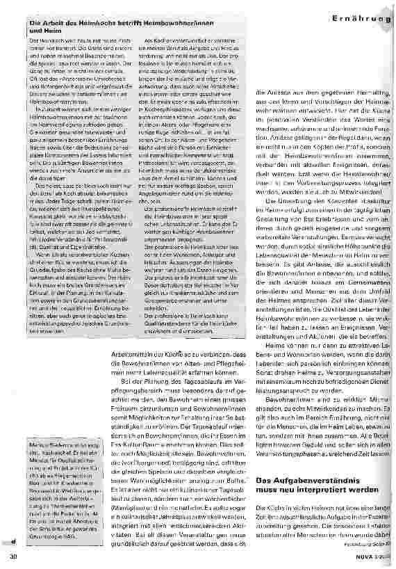 Vorschauseite 3: Esskultur im Heim verbessert Lebenqualität Heimküchen müssen ihr Aufgabenverständnis neu definieren