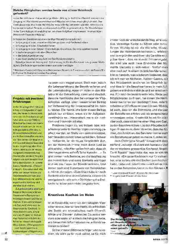 Vorschauseite 5: Esskultur im Heim verbessert Lebenqualität Heimküchen müssen ihr Aufgabenverständnis neu definieren