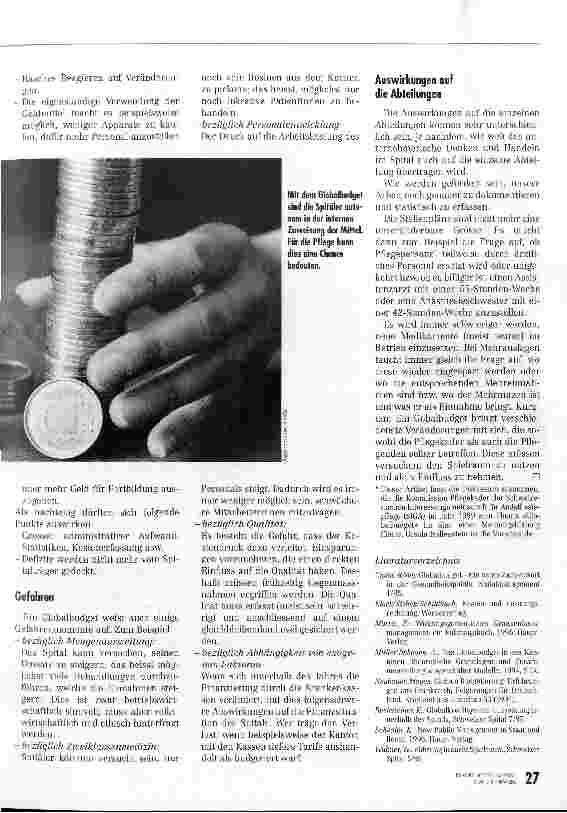 Vorschauseite 3: Spitäler entwickeln sich zu Unternehmen: Voroder Nachteil? Das Globalbudget