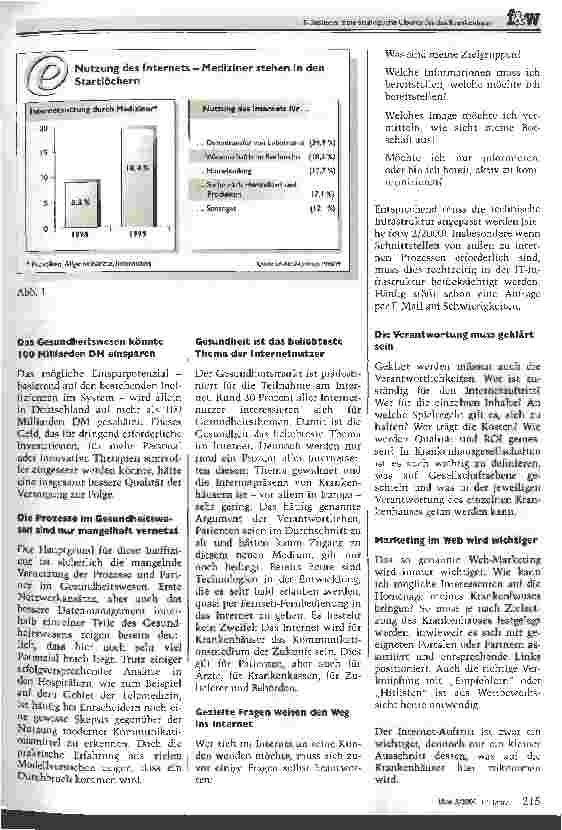 Vorschauseite 2: Eine strategische Chance für das Krankenhaus Das Informationszeitalter wird die Krankenhäuser grundlegend verändern