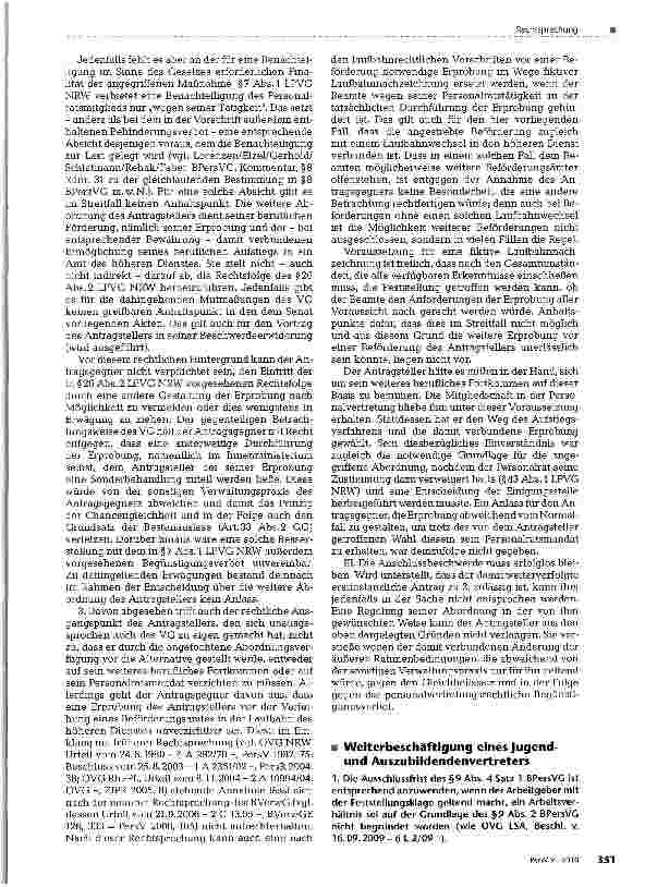 Vorschauseite 1: Weiterbeschäftigung eines Jugend-und Auszubildendenvertreters