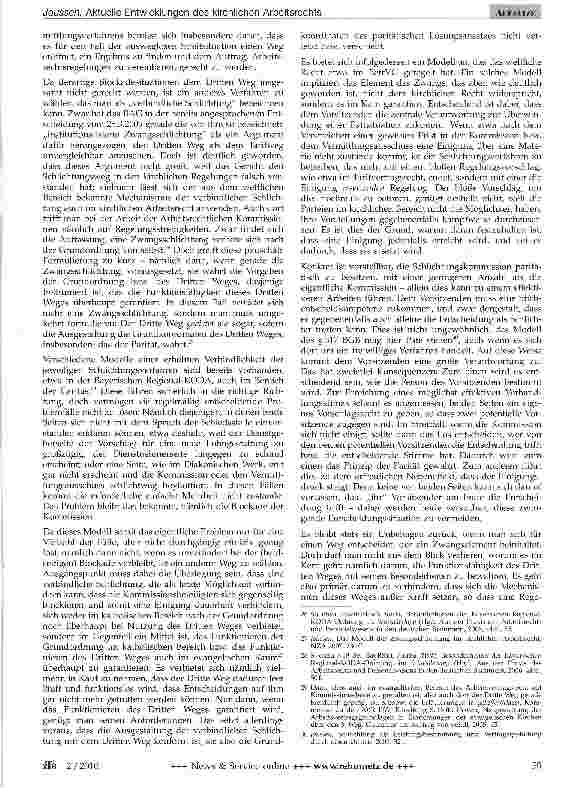 Vorschauseite 6: Aktuelle Entwicklungen des kirchlichen Arbeitsrechts