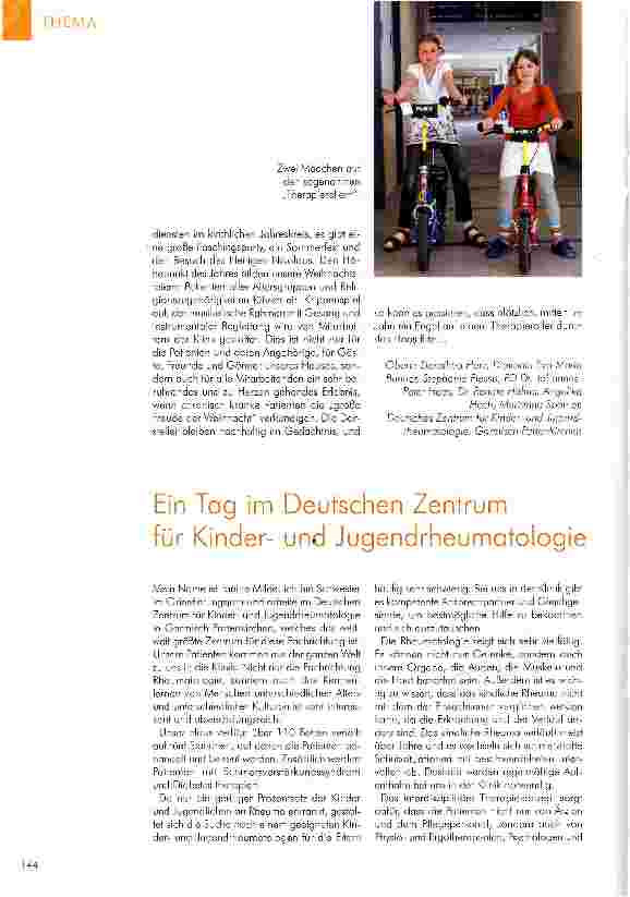 Vorschauseite 4: Ganzheitliche Behandlung am Deutschen • Zentrum für Kinderund Jugendrheumatologie in Garmisch-Partenkirchen