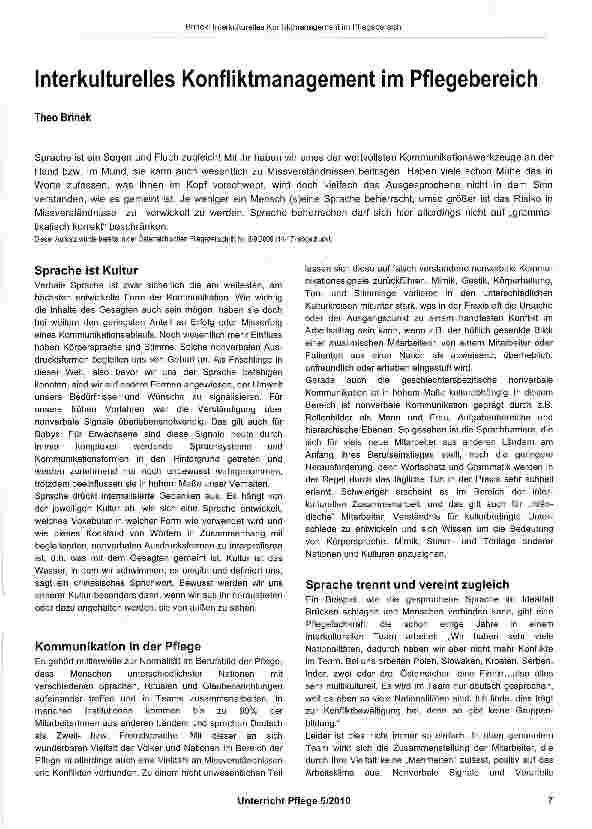 Vorschauseite 1: Interkulturelles Konfliktmanagement im Pflegebereich