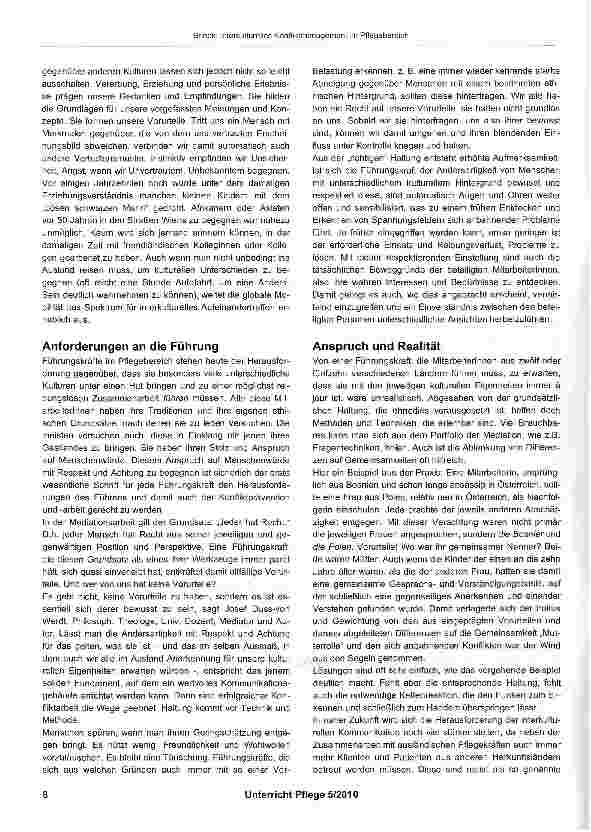 Vorschauseite 2: Interkulturelles Konfliktmanagement im Pflegebereich
