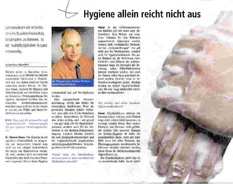 Vorschauseite 1: Hygiene allein reicht nicht aus