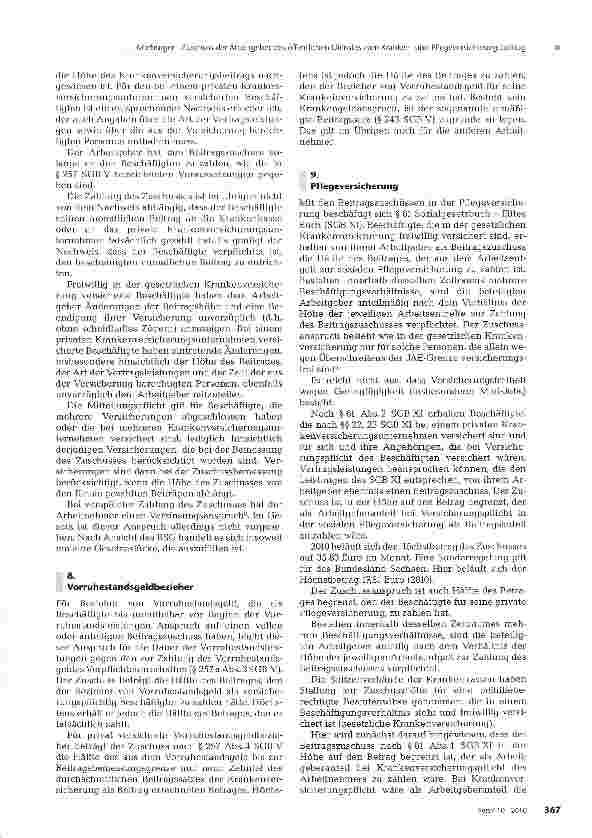 Vorschauseite 4: Zuschuss der Arbeitgeber des öffentlichen Dienstes zum Krankenund Pflegeversicherungsbeitrag