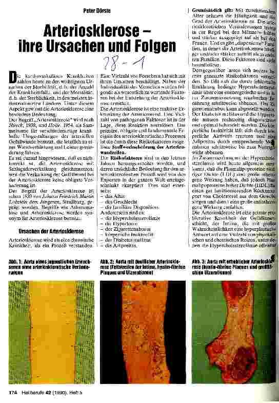Vorschauseite 1: Arteriosklerose - ihre Ursachen und Folgen