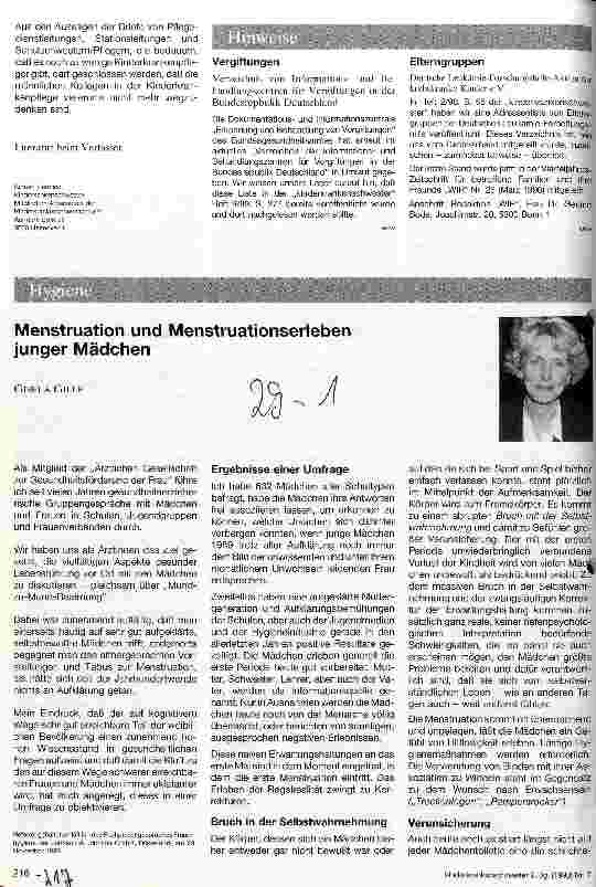 Vorschauseite 1: Menstruation und Menstruationserleben junger Mädchen