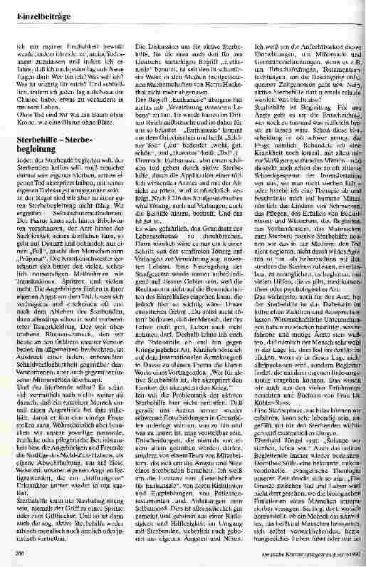 Vorschauseite 3: Wie gehen wir mit dem Sterben um? Gedanken zur Gestaltung des Begleitens Sterbender