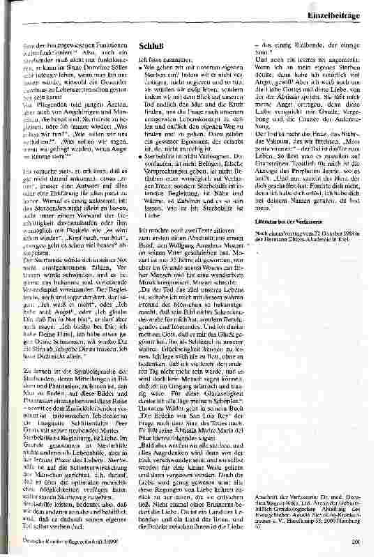 Vorschauseite 4: Wie gehen wir mit dem Sterben um? Gedanken zur Gestaltung des Begleitens Sterbender