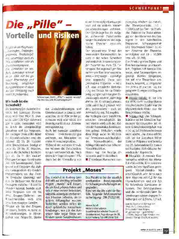 Vorschauseite 1: Die Pille - Vorteile und Risiken