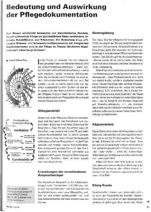 Vorschauseite 1: Bedeutung und Auswirkung der Pflegedokumentation