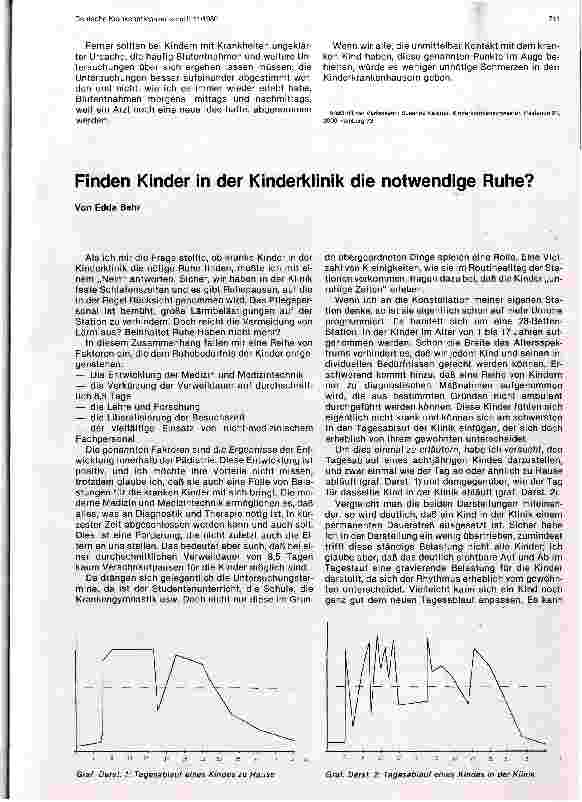 Vorschauseite 1: Sorgen der Kinderkrankenschwestern in der modernen Kinderklinik Finden Kinder in der Kinderklinik die notwendige Ruhe?