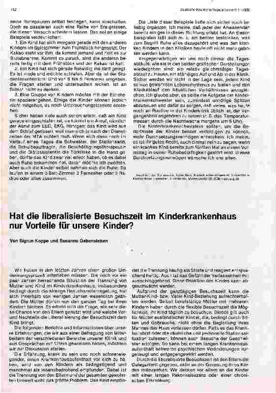 Vorschauseite 2: Sorgen der Kinderkrankenschwestern in der modernen Kinderklinik Finden Kinder in der Kinderklinik die notwendige Ruhe?