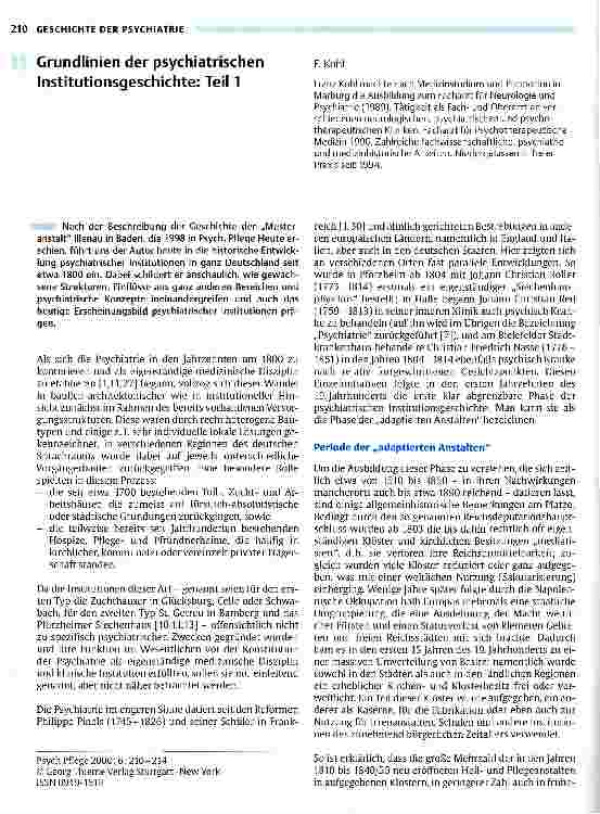 Vorschauseite 1: Grundlinien der psychiatrischen Institutionsgeschichte: Teil 1