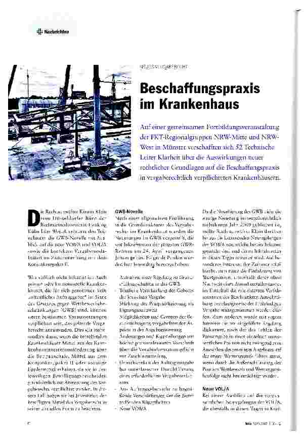 Vorschauseite 1: Beschaffungspraxis im Krankenhaus